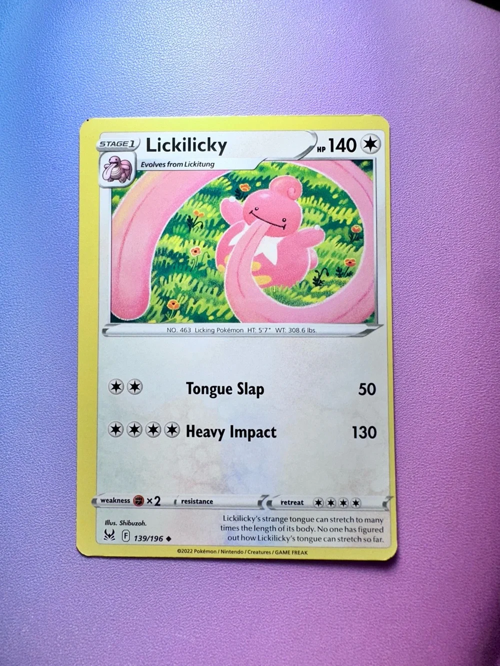 lickilicky - 139/196 (uncommon) — pokemon: lost origin